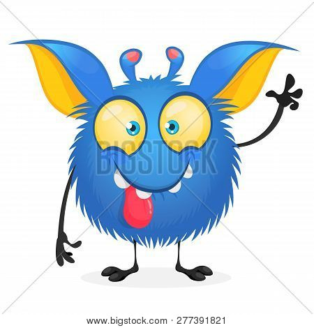 Mischievous Cartoon Monster Character. Vector Stock Illustration