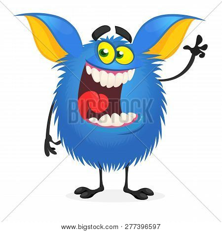Mischievous Cartoon Monster Character. Vector Stock Illustration