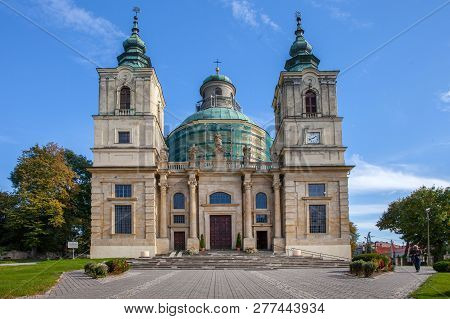 Klimontow, Poland - October 9, 2015: Collegiate Church Of Saint Joseph In Klimontow Village In Swiet