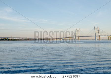 The Bridge In St. Petersburg. Beautiful View Of The Gulf Of Finland, St. Petersburg, Russia, Big Riv