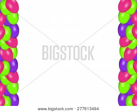 Color Composition Of Vector Realistic Balloons Isolated On White Background. Balloons Isolated. For 