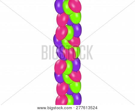 Color Composition Of Vector Realistic Balloons Isolated On White Background. Balloons Isolated. For 