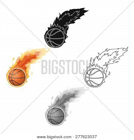 Fireball.basketball Single Icon In Cartoon Style Vector Symbol Stock Illustration Web.