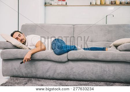 The Man Fell Asleep On The Couch