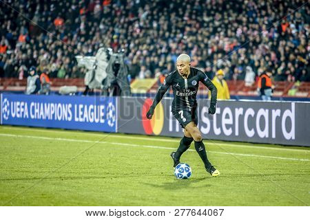 Belgrade, Serbia - December 11, 2018; Kylian Mbappe Lottin Playing On A Uefa Champions League Match 