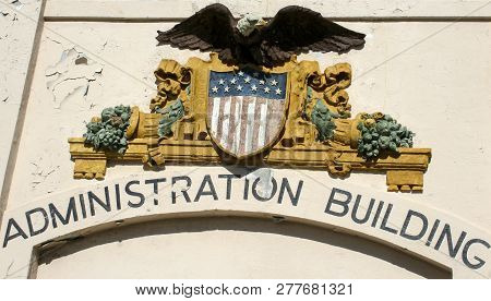 The Adm. Sign At Alcatraz Prison. San Fransisco
