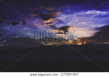 Beautiful Sunsets At Mutiara Airport Complex Palu City Central Sulawesi Indonesia