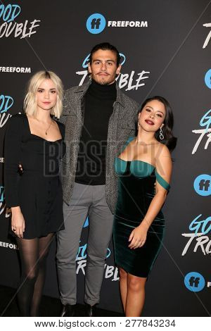 LOS ANGELES - JAN 8:  Maia Mitchell, Tommy Martinez, Cierra Ramirez at the 