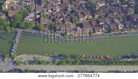 Aerial View Of Hoi An Old Town Or Hoian Ancient Town. Royalty High-quality Free Stock Photo Image Of