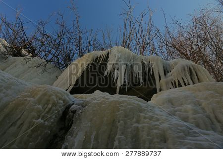 beauty, nature, landscapes, winter, ice, snow, water, icefall, waterfall, cold, stream, river