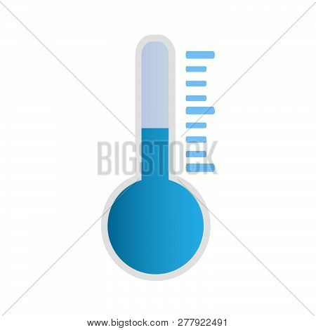 Wonderful Design Of The Blue Thermometer On A White Background
