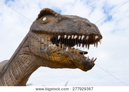 Dinosaur Mouth With Big Teech Close Up