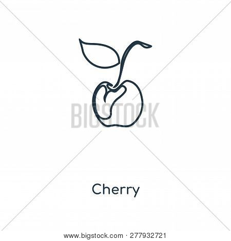 Cherry Icon In Trendy Design Style. Cherry Icon Isolated On White Background. Cherry Vector Icon Sim