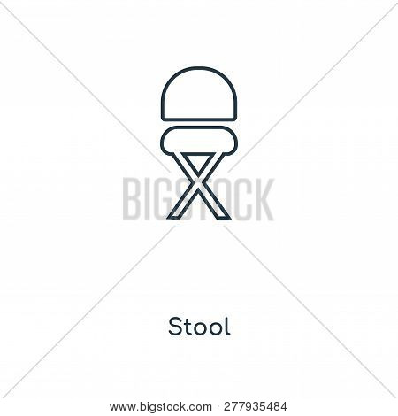 Stool Icon In Trendy Design Style. Stool Icon Isolated On White Background. Stool Vector Icon Simple