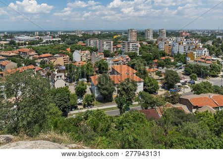 Plovdiv, Bulgaria - July 5, 2018:   Panoramic View Of City Plovdiv From Nebet Tepe Hill, Bulgaria