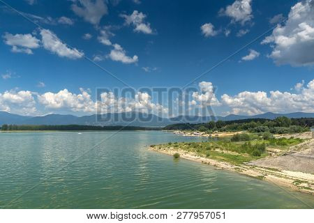 Koprinka Reservoir, Bulgaria - August 5, 2018: Panorama Of Koprinka Reservoir, Stara Zagora Region, 