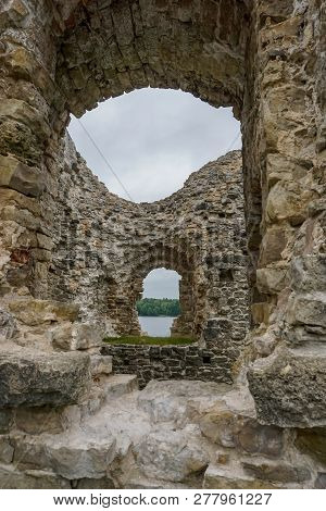 Koknese Castle Ruins. Latvian Medieval Castles. Archaeological Monument Of National Importance. The 