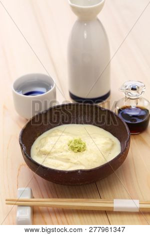 Yuba (tofu skin) sashimi, japanese vegetarian food, Tofu skin is making by skimming the skin off hot soymilk.