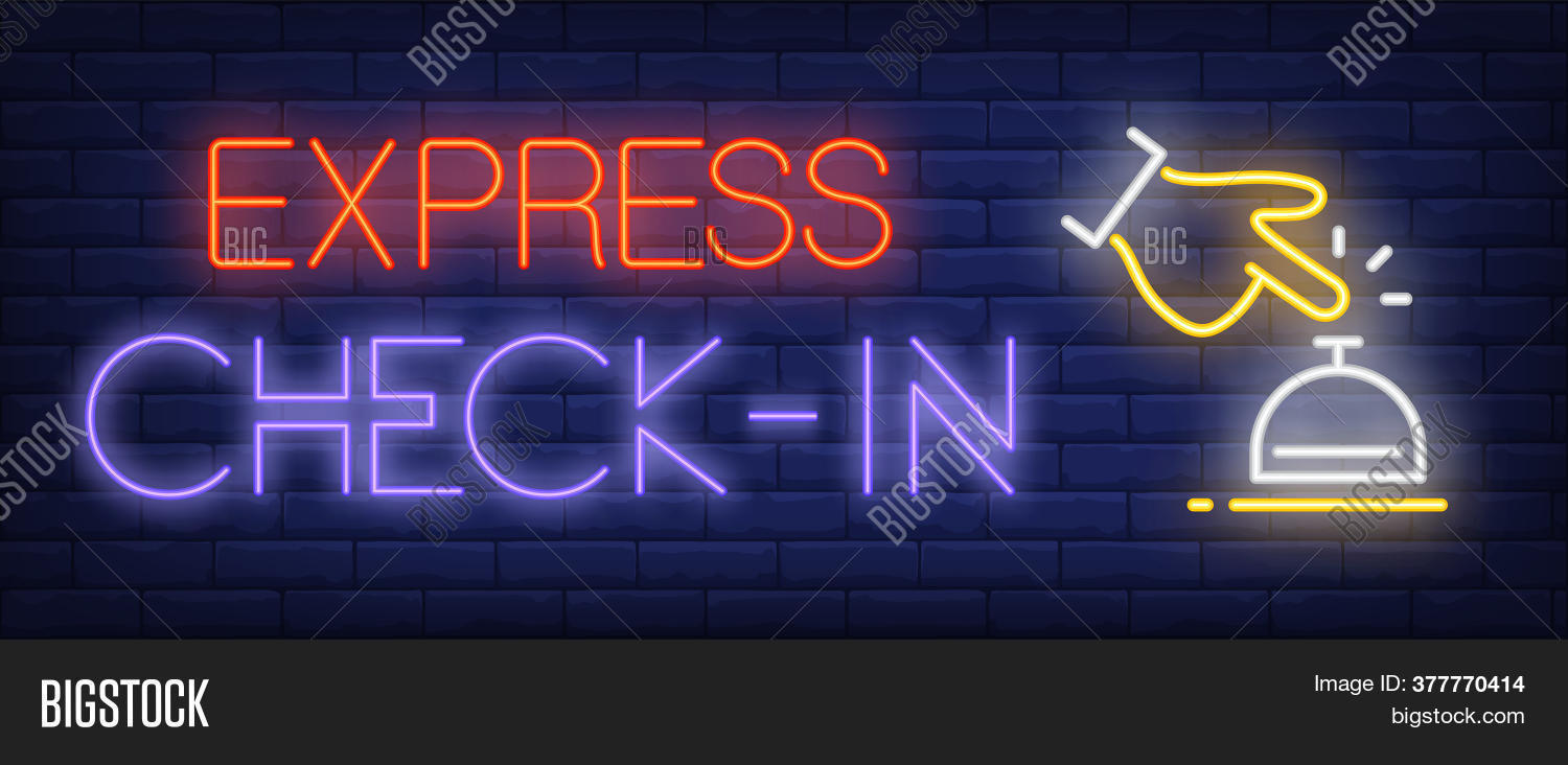 Express Check Neon Image Photo Free Trial Bigstock