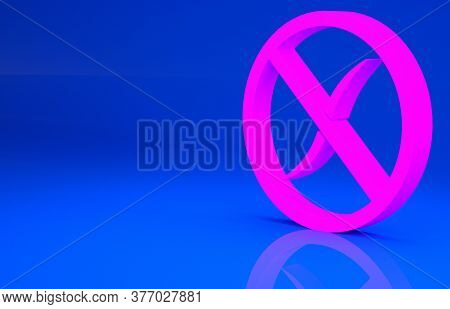 Pink Anti Worms Parasite Icon Isolated On Blue Background. Minimalism Concept. 3d Illustration. 3d R
