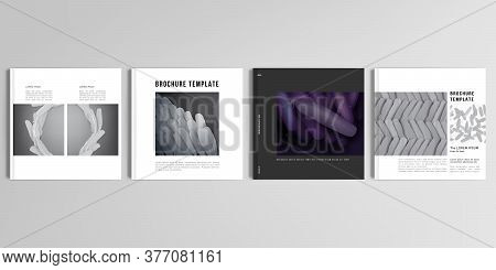 Realistic Vector Layouts Of Cover Mockup Design Templates For Square Brochure, Cover Design, Flyer, 