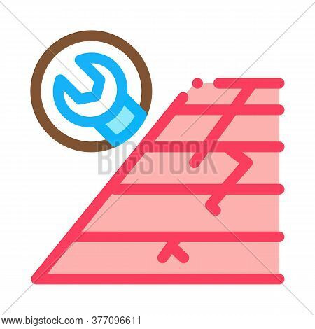 Roof Repair Icon Vector. Roof Repair Sign. Color Symbol Illustration