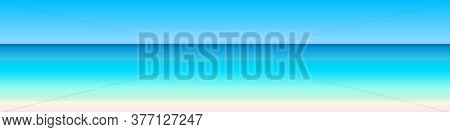 Panoramic Seascape View, Sky, Sea, Beach Landscape In Bright Natural Colorful Gradient Colors, Minim