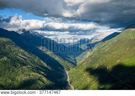 A View Of Valley De La Maurienne, French Alps Mountains