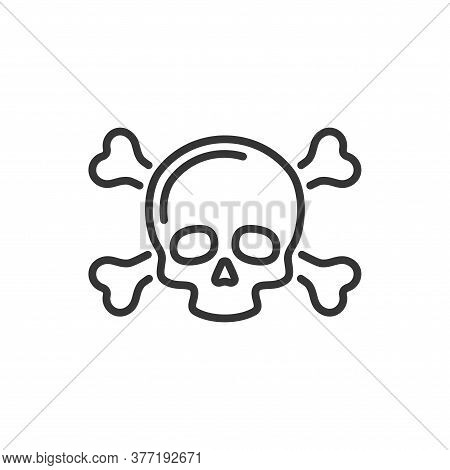 Skull And Crossbones Icon On White Background. Vector