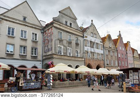 Olsztyn, Poland, July 12: Street Of Old Town On July 12, 2020 At Olsztyn, Poland. Olsztyn Is A City 