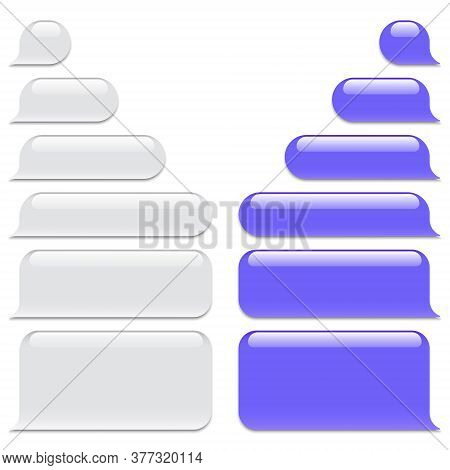 Blank Vector Message Bubbles. Chat Or Messenger Speech Bubble. Sms Text Frame. Short Message Sending