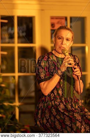 Cracow, Poland - July 3, 2020:  Polish Singer Aga Zaryan And Szymon Mika Performs Live At 25rd Editi