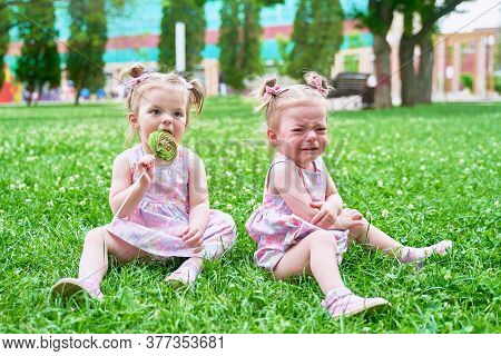 A Little Girl Is Crying Because They Didnt Give Her Candy. Twins