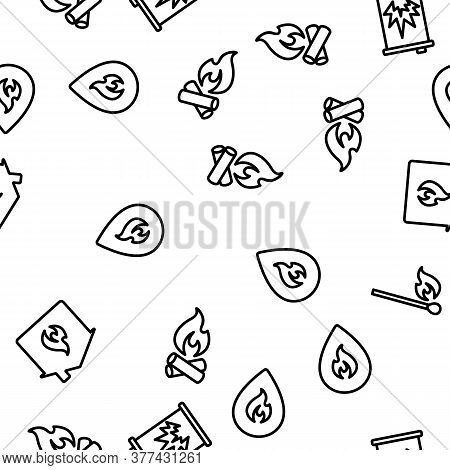 Combustible Products Vector Seamless Pattern Thin Line Illustration