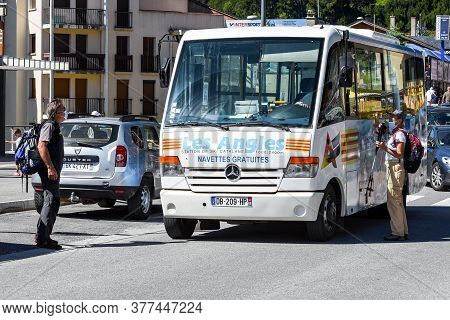 Les Anglres, France : 2020 19 July : Cyclists In Amateur Race La Cerdanya Cycle Tour 2020 In Les Ang