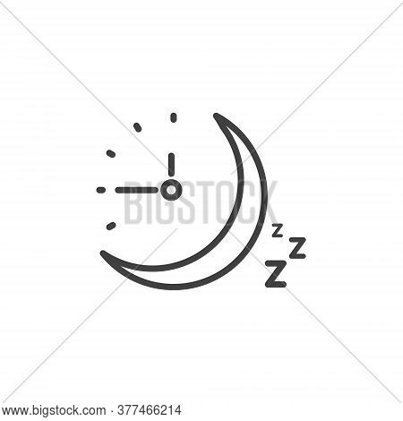 Sleep Time Clock Icon. Countdown Future Day Night Time Vector Icon