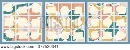 Abstract Vector Hand Drawn Mo Kup Design For Social Media. Trendy Editable Template For Social Netwo