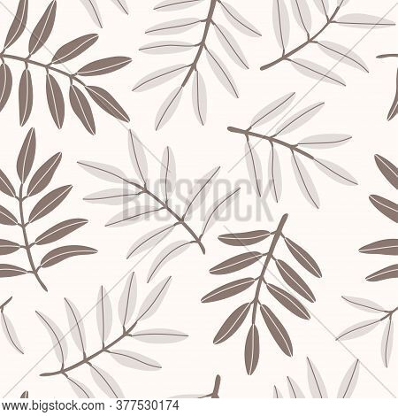 Seamless Repeating Pattern. Olive Branches. Pattern With Greek Food. Contemporary Illustration. Gray