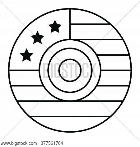 Disc With Usa Flag Pattern Vector, United State Independence Day Related Icon