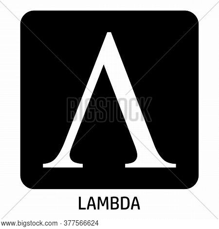 Uppercase Lambda Greek Letter Icon On Dark Background