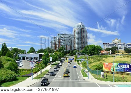 Esquimalt Roadway,victoria Bc,canada,june 29th 2020.esquimalt Road Is A Main Road In Victoria Which 