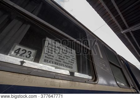 Bucharest, Romania - February 15, 2020: Overnight Train En 473 Ister Linking Bucharest To Budapest B