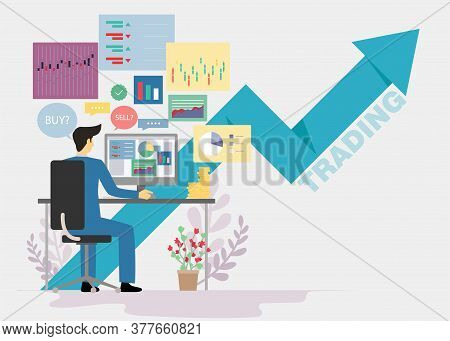 Trading Market Analysis  Businessman Working For  Success Creativity  Idea And Concept Illustration 