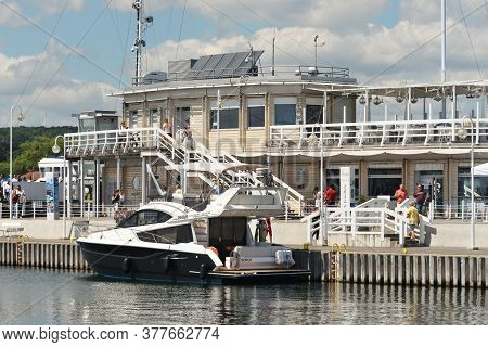 Sopot, July 14: Luxury Speed Boat On July 14, 2020 At Sopot, Poland. Sopot Is A Seaside Resort City 