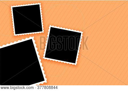 Photo Frames Set On Pastel Color Background