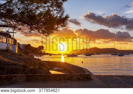 Sunset On Santa Ponsa Beach (playa), Mallorca, Spain