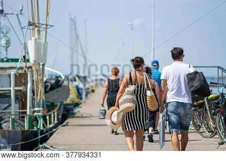 Landskrona, Sweden- July 19, 2020: Picture From Borstahusen Marina. Boatlife Has Become A Safe And P