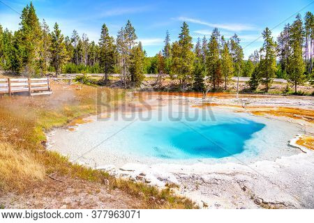 Silex Spring, A Hot Spring Pool In The Lower Geyser Basin Of Fountain Paint Pot In Yellowstone Natio