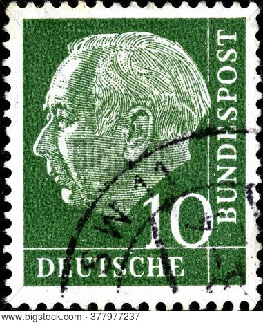 02 11 2020 Divnoe Stavropol Territory Russia The Postage Stamp Germany 1954 Professor Dr. Theodor He