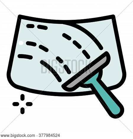 Clean Car Windscreen Icon. Outline Clean Car Windscreen Vector Icon For Web Design Isolated On White